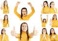 Woman gestures collage Royalty Free Stock Photo