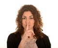 Woman gesturing for quiet Royalty Free Stock Photo