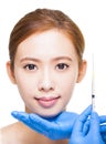 woman gets injection.medical beauty concept