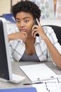 woman gets news on phone Royalty Free Stock Photo