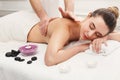 Woman getting classical back and neck massage Royalty Free Stock Photo