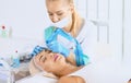 Woman getting injection. beauty injections and cosmetology Royalty Free Stock Photo