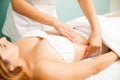 Woman getting a lymphatic massage