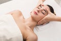 Woman getting professional facial massage at spa salon Royalty Free Stock Photo
