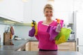 Woman getting ready for spring cleaning Royalty Free Stock Photo