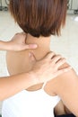 Woman getting a shoulder massage Royalty Free Stock Photo