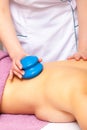 Woman getting spa cupping vacuum massage Royalty Free Stock Photo