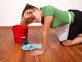 Woman getting tired Royalty Free Stock Photo