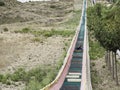 Woman on giant slide Royalty Free Stock Photo