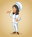 Woman girl chef kitchen restaurant design Royalty Free Stock Photo