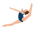 Woman girl female gymnastics move position jumping sport performance acrobat pose