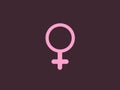 Woman Girl Gender Symbole Icon Pink and brown illustration