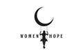 Woman Girl Lady Swing Moon Crescent Logo Design