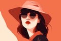 style woman illustration girl design poster portrait modern glasses painting fashion. Generative AI.