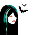Woman girl vector vampire halloween illustration horror