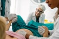 Woman giving birth in labor room of hospital Royalty Free Stock Photo