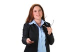 Woman giving business card