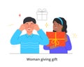 Woman giving gift
