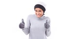 Woman giving two thumbs up Royalty Free Stock Photo