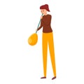 Woman glass blower icon, cartoon style