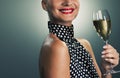 Woman with a glass of champagne Royalty Free Stock Photo