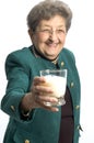 Woman with glass of milk Royalty Free Stock Photo