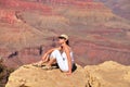 Beautiful woman at the Grand Canyon