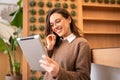 Woman in glasses with tablet