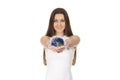 Woman globe - Elements of this image furnished by NASA