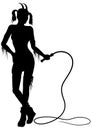 Woman Goat Silhouette Royalty Free Stock Photo