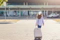 Woman goes to the airport Royalty Free Stock Photo