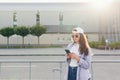 Woman goes to the airport Royalty Free Stock Photo