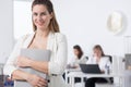 Woman going on maternity leave Royalty Free Stock Photo