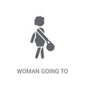 Woman Going To Work icon. Trendy Woman Going To Work logo concept on white background from Ladies collection Royalty Free Stock Photo