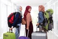 Woman going vacation holding suitcase Royalty Free Stock Photo