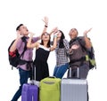 Woman going vacation holding suitcase Royalty Free Stock Photo