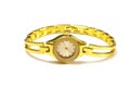 Woman gold wrist watch