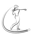 Woman golf player logo Royalty Free Stock Photo