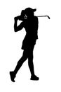 Woman Golf Player Golf Swing Silhouette Royalty Free Stock Photo