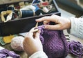 Woman Granny Crochet Handmade Concept