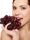 Woman with grape Royalty Free Stock Photo