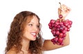 Woman with grape Royalty Free Stock Photo