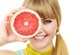 Woman with grapefruit