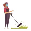 Woman Grass Cutter Composition