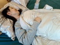 woman sleeping on her bed Royalty Free Stock Photo