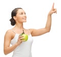 Woman with green apple Royalty Free Stock Photo