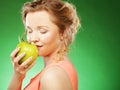 Woman with green apple Royalty Free Stock Photo