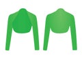 Woman green bolero, front and back view