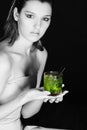 Woman green drink