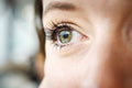 Woman green eye closeup Royalty Free Stock Photo